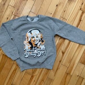 Gray Sweatshirt with Graphic Print